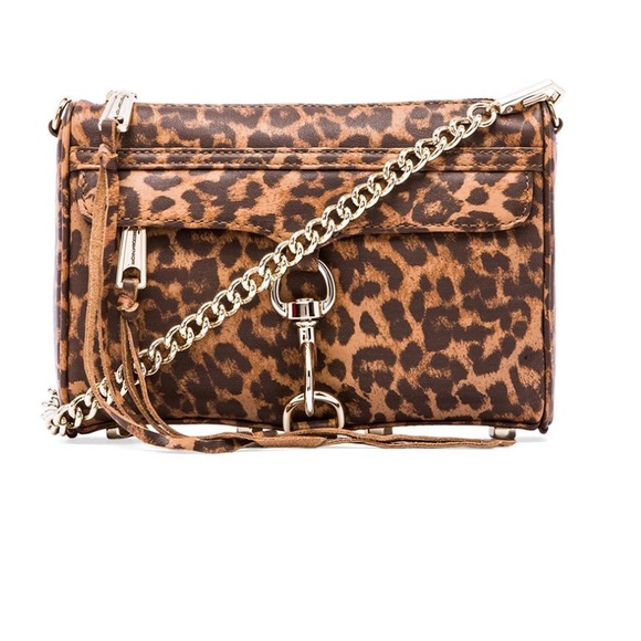 Rebecca Minkoff Mini Mac Leopard and Rose Gold Crossbody Bag - Picture 1 of 13